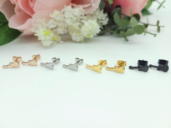 Preview: Gitarre Edelstahl Ohrstecker